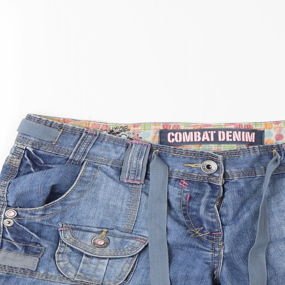 Preworn Womens Blue  Denim Cut-Off Shorts Size 10