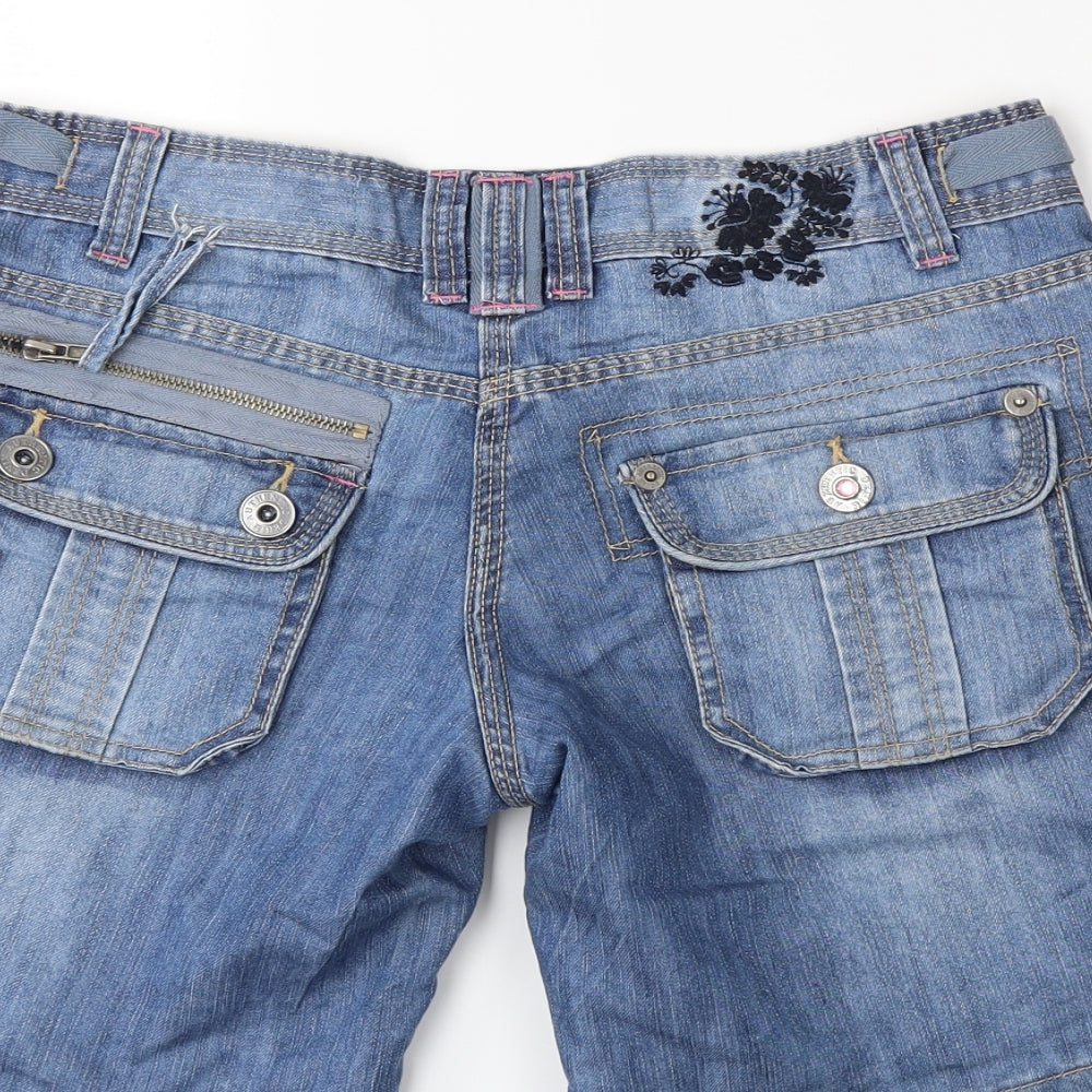 Preworn Womens Blue  Denim Cut-Off Shorts Size 10