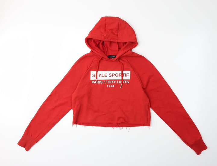New Look Womens Red Pullover Hoodie Size 6