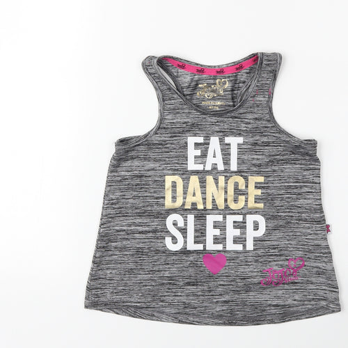 Jojo Silva Girls Grey   Basic Tank Size 6-7 Years