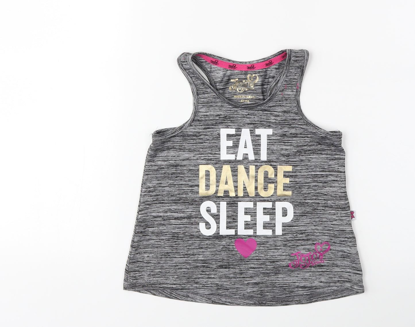 Jojo Silva Girls Grey   Basic Tank Size 6-7 Years