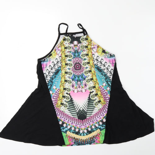 River Island Womens Black Floral  Basic Tank Size 8