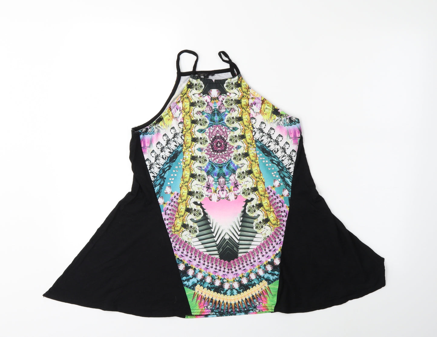River Island Womens Black Floral  Basic Tank Size 8