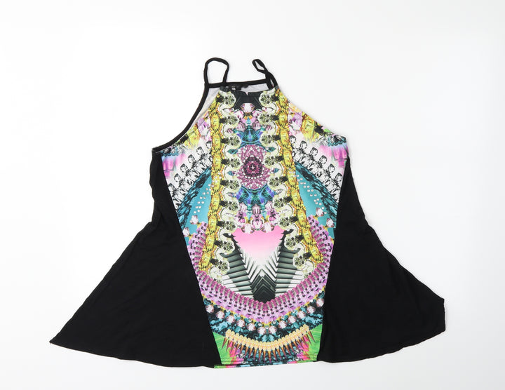 River Island Womens Black Floral  Basic Tank Size 8
