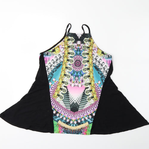 River Island Womens Black Floral  Basic Tank Size 8