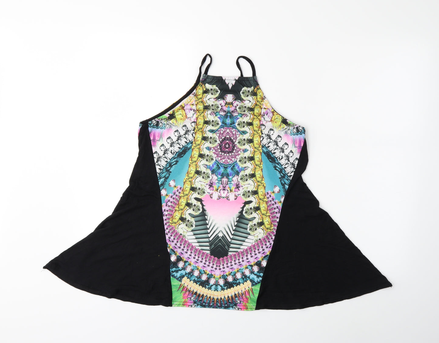 River Island Womens Black Floral  Basic Tank Size 8