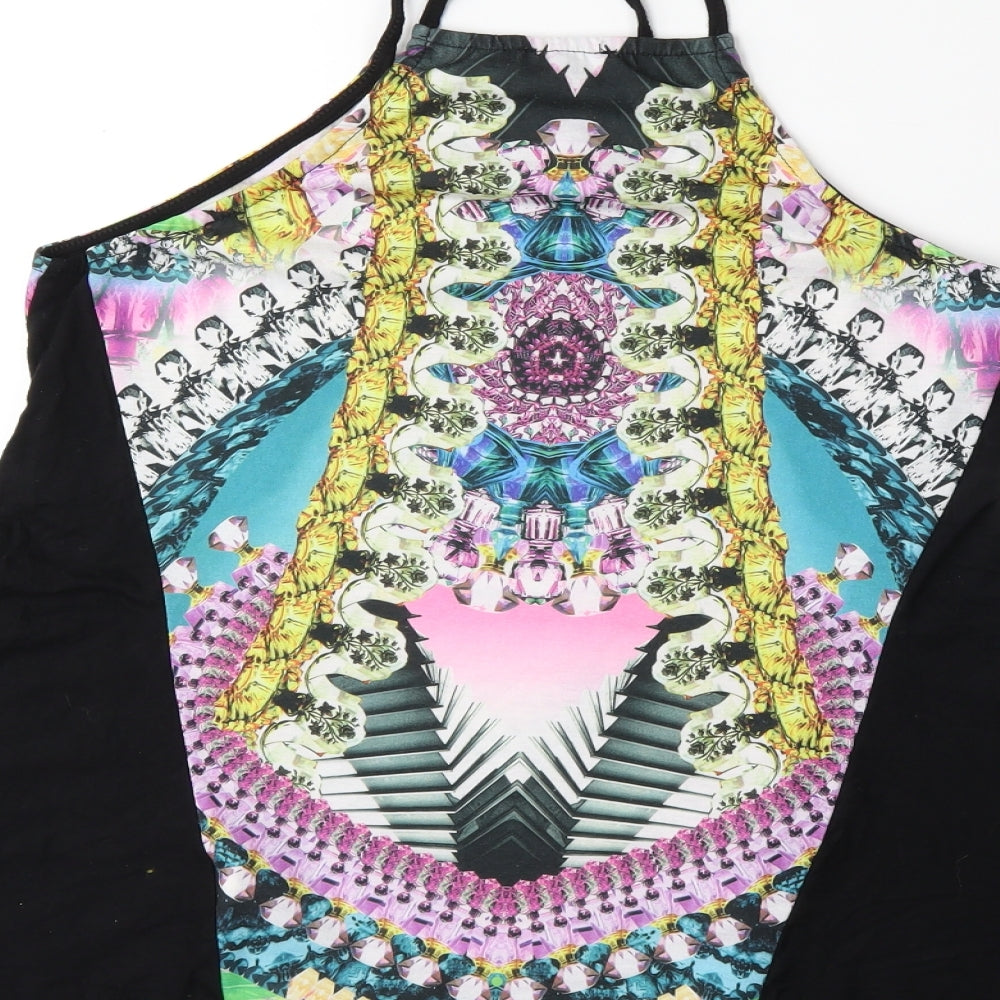 River Island Womens Black Floral  Basic Tank Size 8