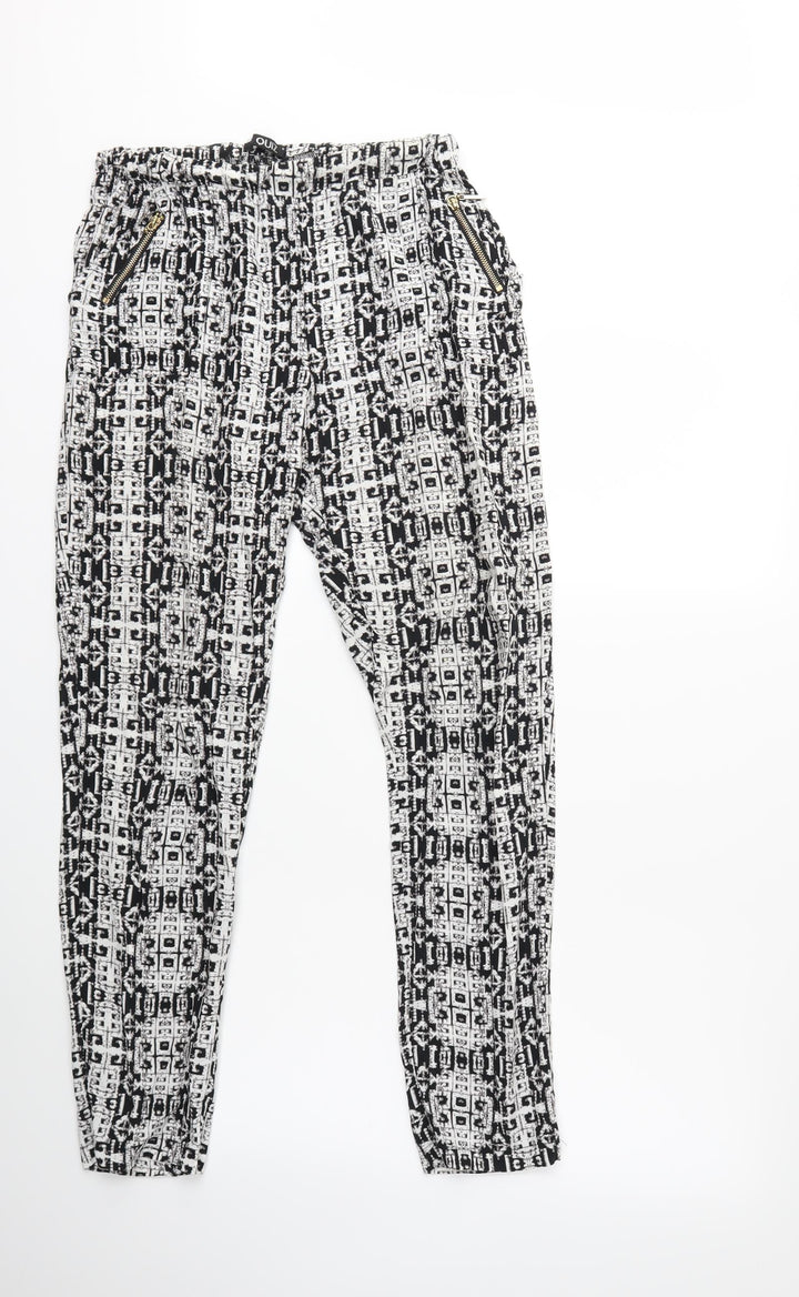 Quiz Womens White   Trousers  Size 8 L29 in