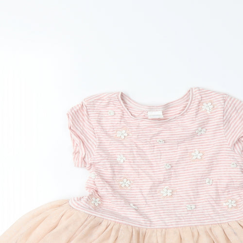 NEXT Girls Pink Striped  Tutu Dress  Size 4-5 Years