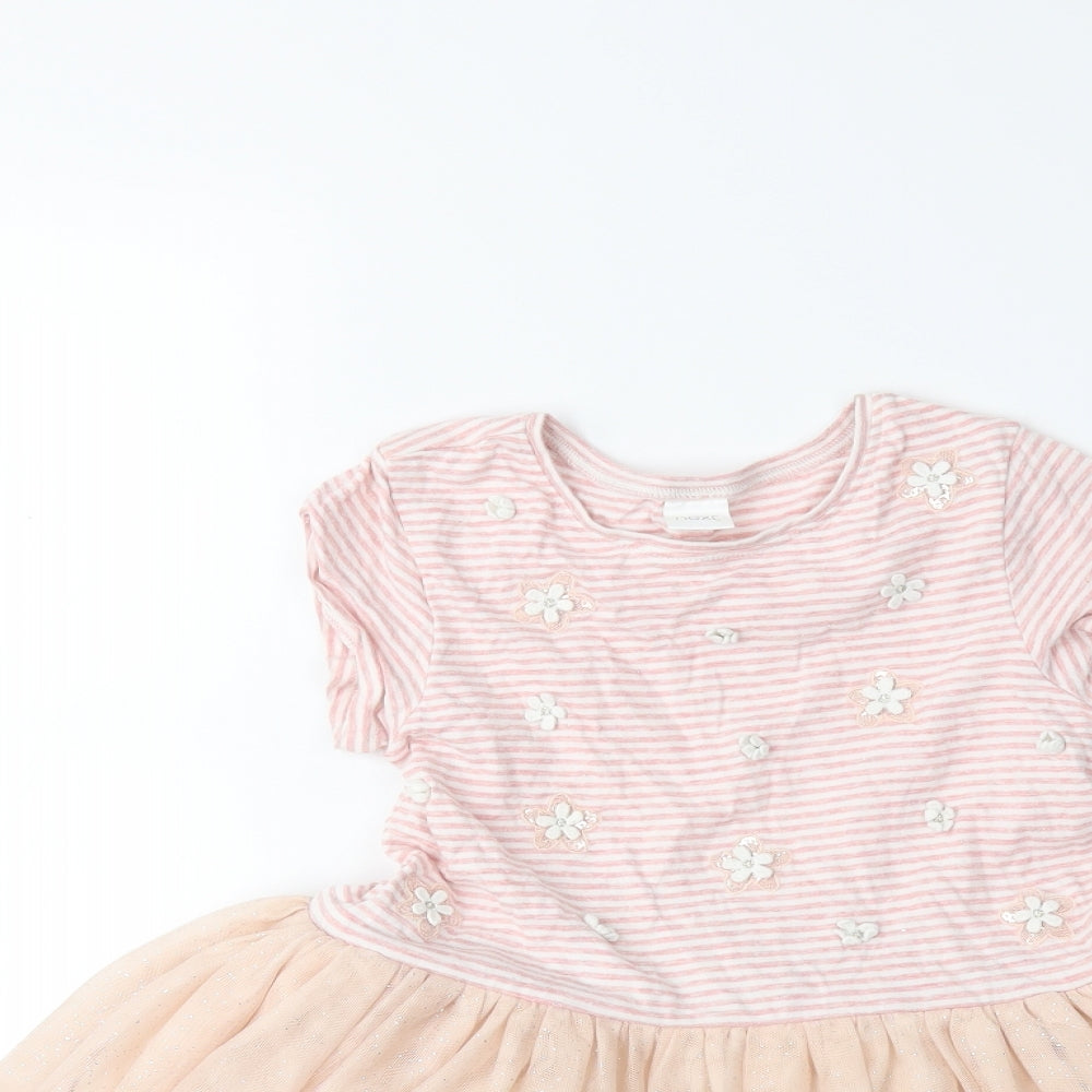 NEXT Girls Pink Striped  Tutu Dress  Size 4-5 Years