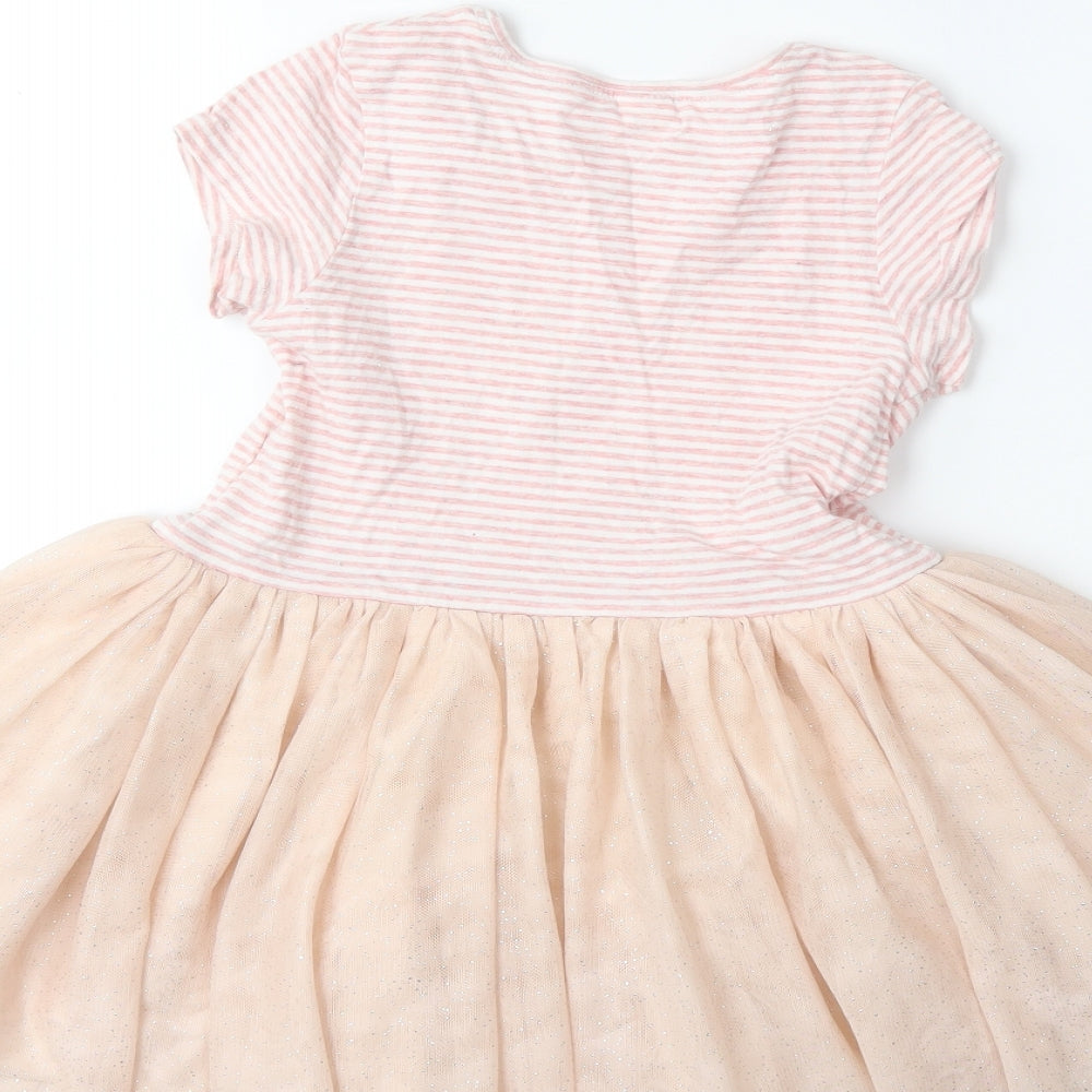 NEXT Girls Pink Striped  Tutu Dress  Size 4-5 Years