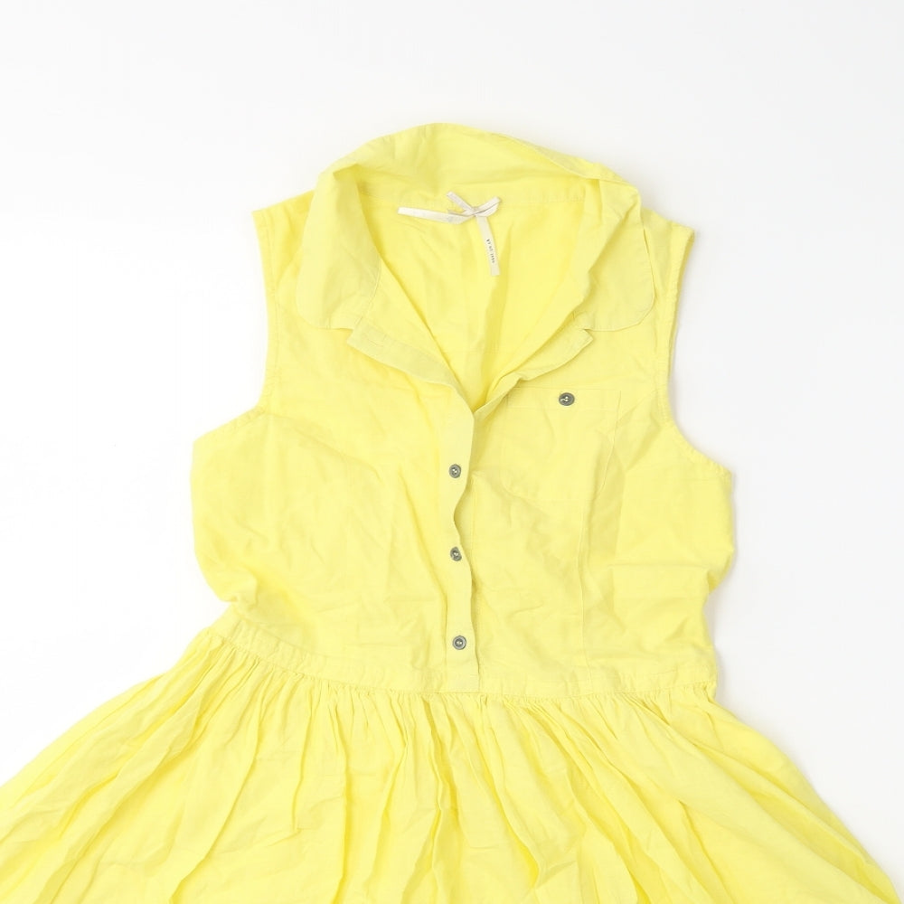 NEXT Girls Yellow   Shirt Dress  Size 10 Years