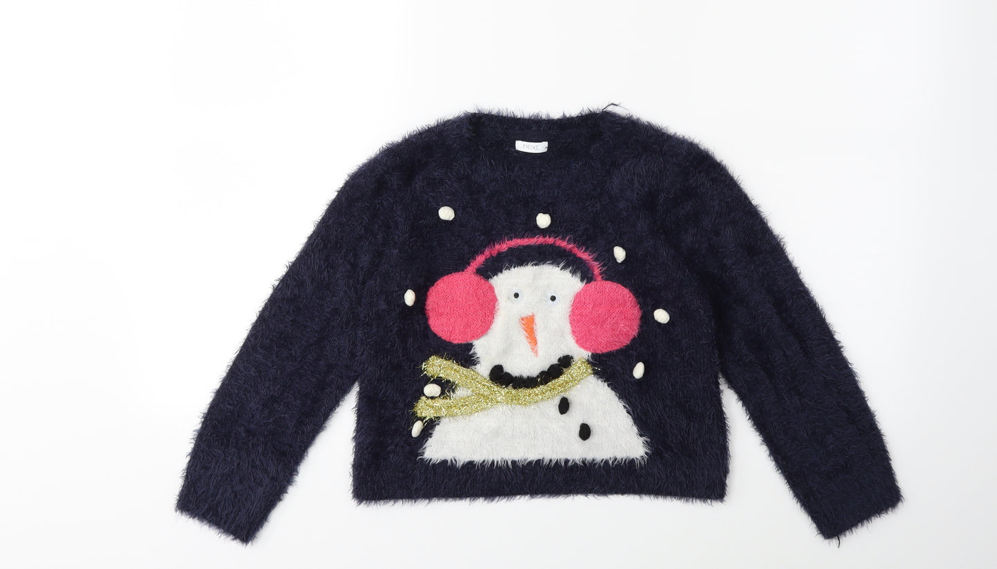 NEXT Girls Blue   Pullover Jumper Size 6 Years  - christmas