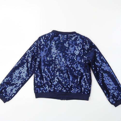Monsoon Girls Blue   Bomber Jacket Coat Size 7-8 Years
