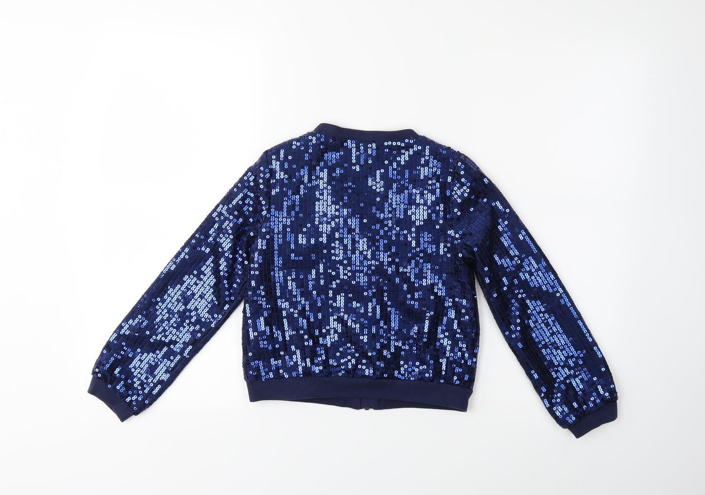 Monsoon Girls Blue   Bomber Jacket Coat Size 7-8 Years