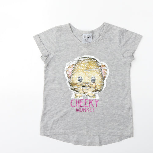 Young Dimension Girls Grey   Basic T-Shirt Size 6-7 Years