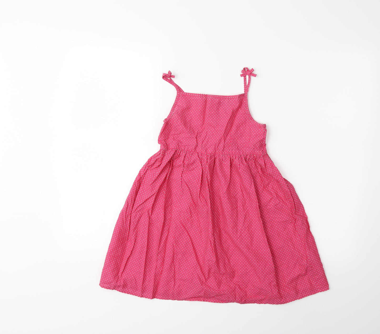 Primark Girls Pink Polka Dot  Fit & Flare  Size 6-7 Years