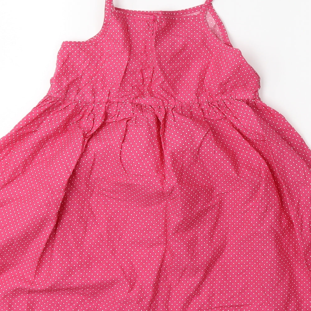 Primark Girls Pink Polka Dot  Fit & Flare  Size 6-7 Years