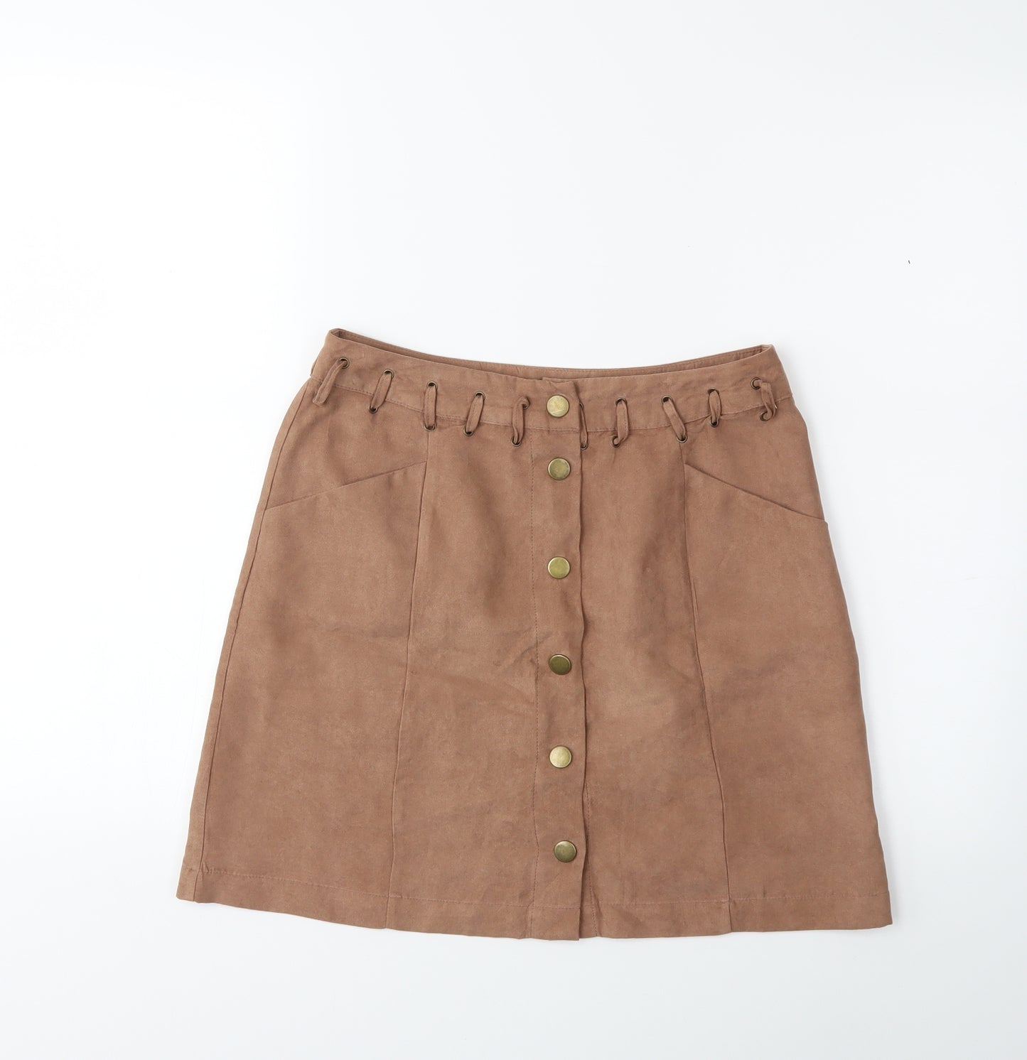 Boohoo Womens Brown   A-Line Skirt Size 10