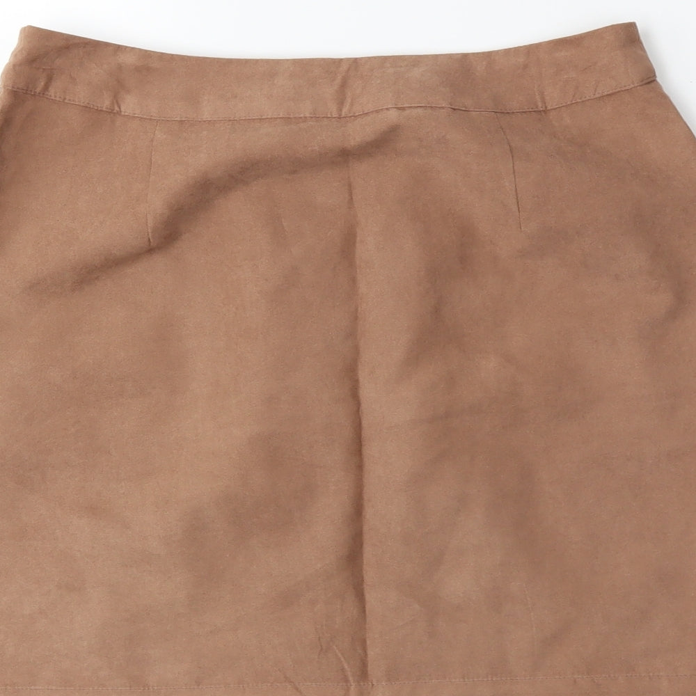 Boohoo Womens Brown   A-Line Skirt Size 10