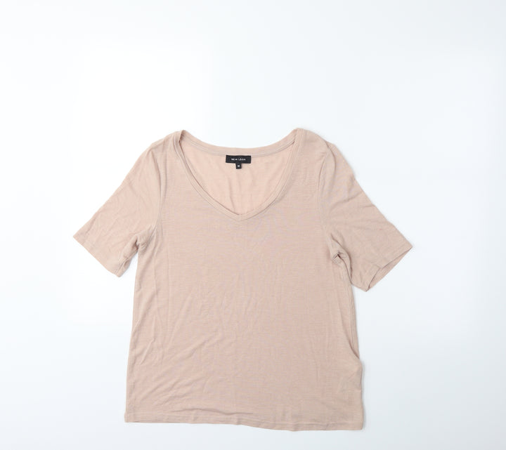 New Look Womens Beige Basic T-Shirt Size 10
