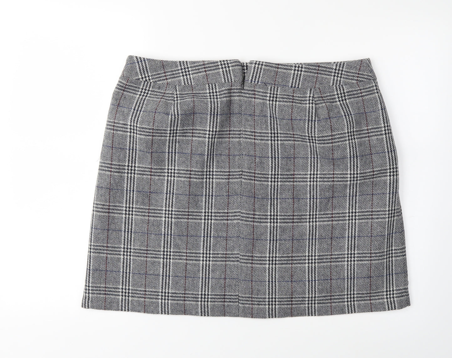 Marks and Spencer Womens Grey Check  A-Line Skirt Size 16