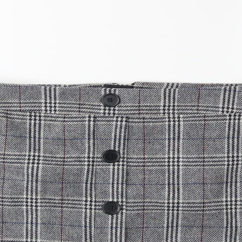 Marks and Spencer Womens Grey Check  A-Line Skirt Size 16