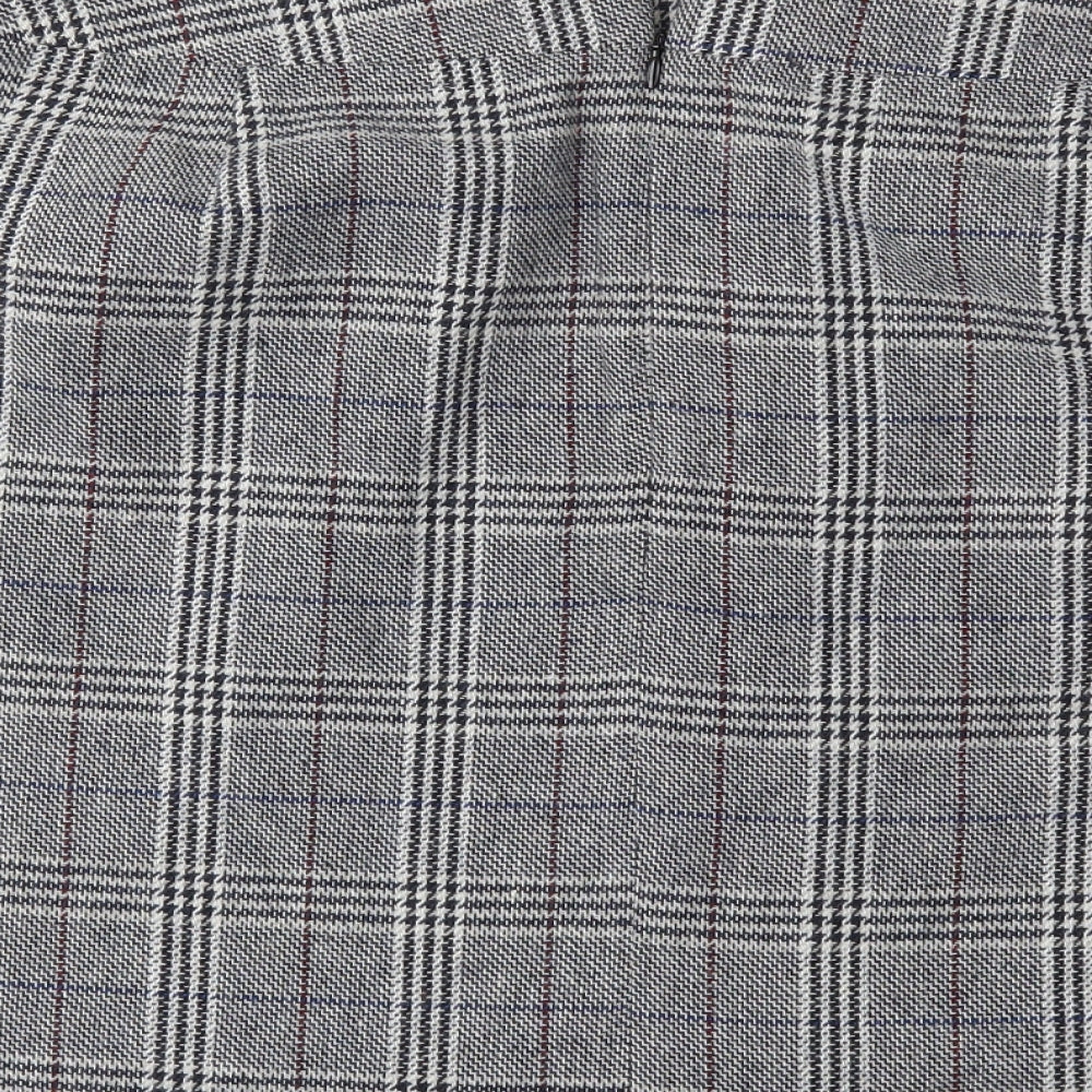 Marks and Spencer Womens Grey Check  A-Line Skirt Size 16