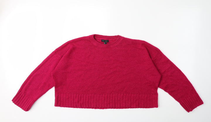 New Look Womens Pink Knit Pullover Jumper Size L