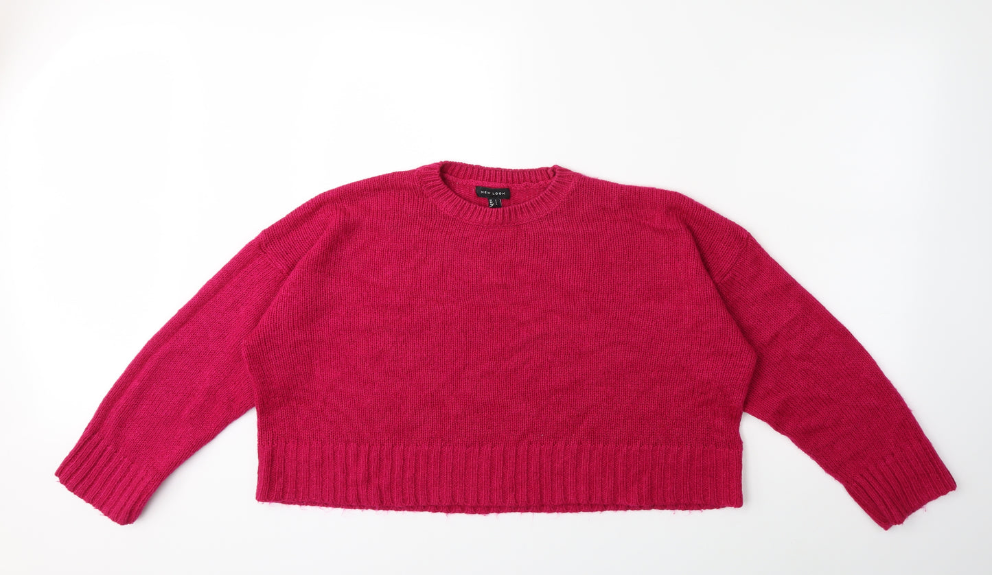 New Look Womens Pink  Knit Pullover Jumper Size L
