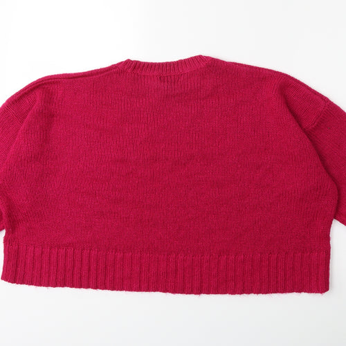 New Look Womens Pink  Knit Pullover Jumper Size L