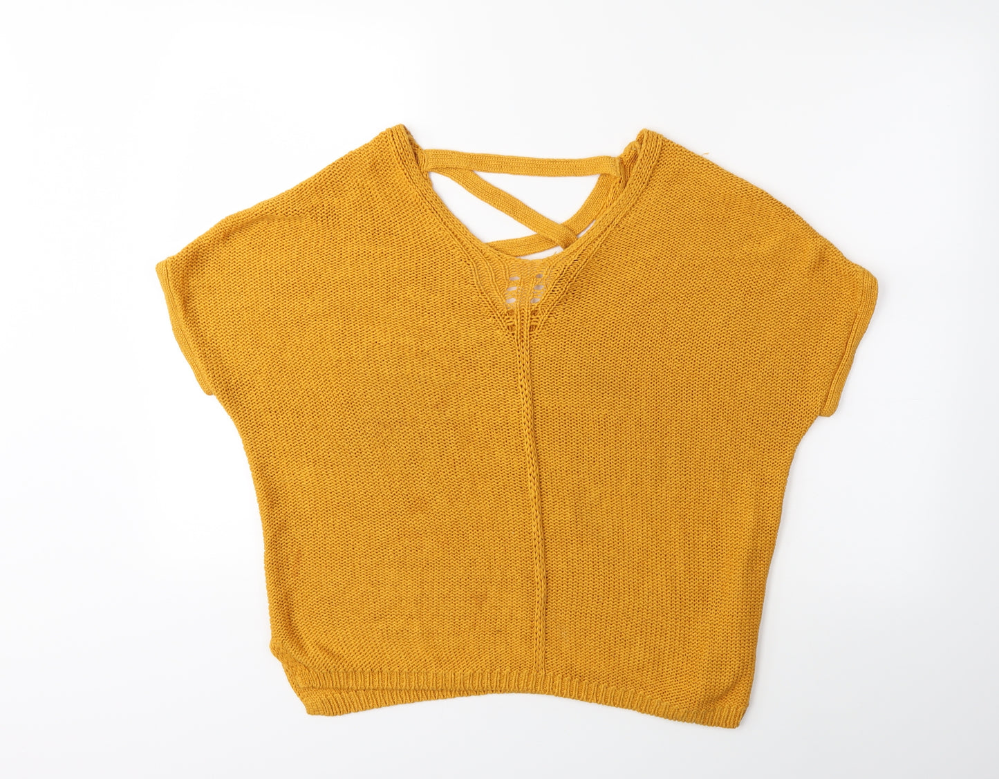 F&F Womens Yellow  Knit Pullover Jumper Size 10