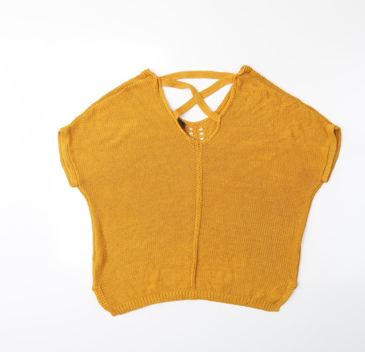 F&F Womens Yellow  Knit Pullover Jumper Size 10