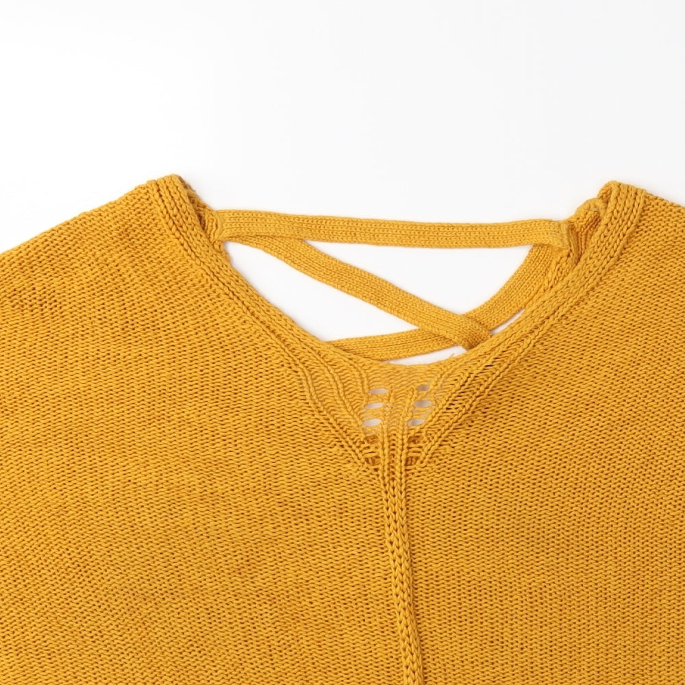 F&F Womens Yellow  Knit Pullover Jumper Size 10