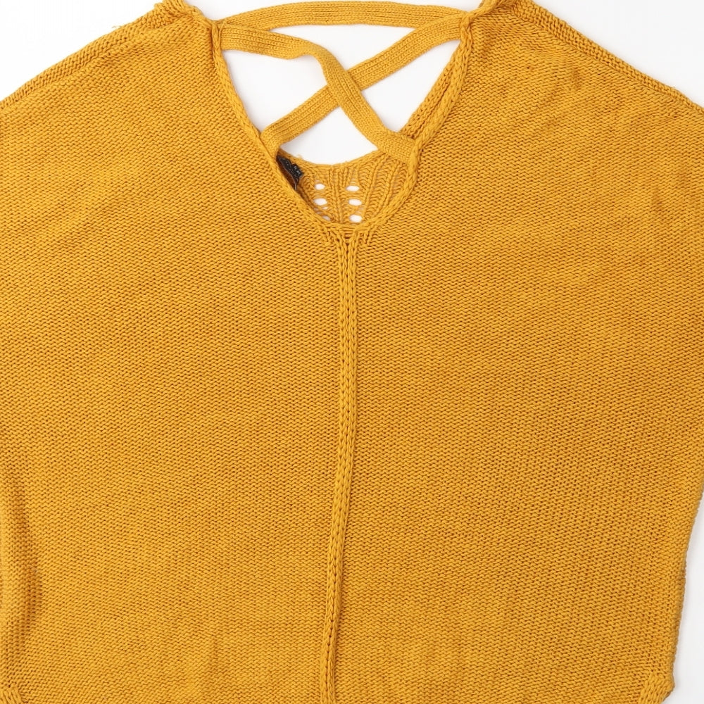 F&F Womens Yellow  Knit Pullover Jumper Size 10