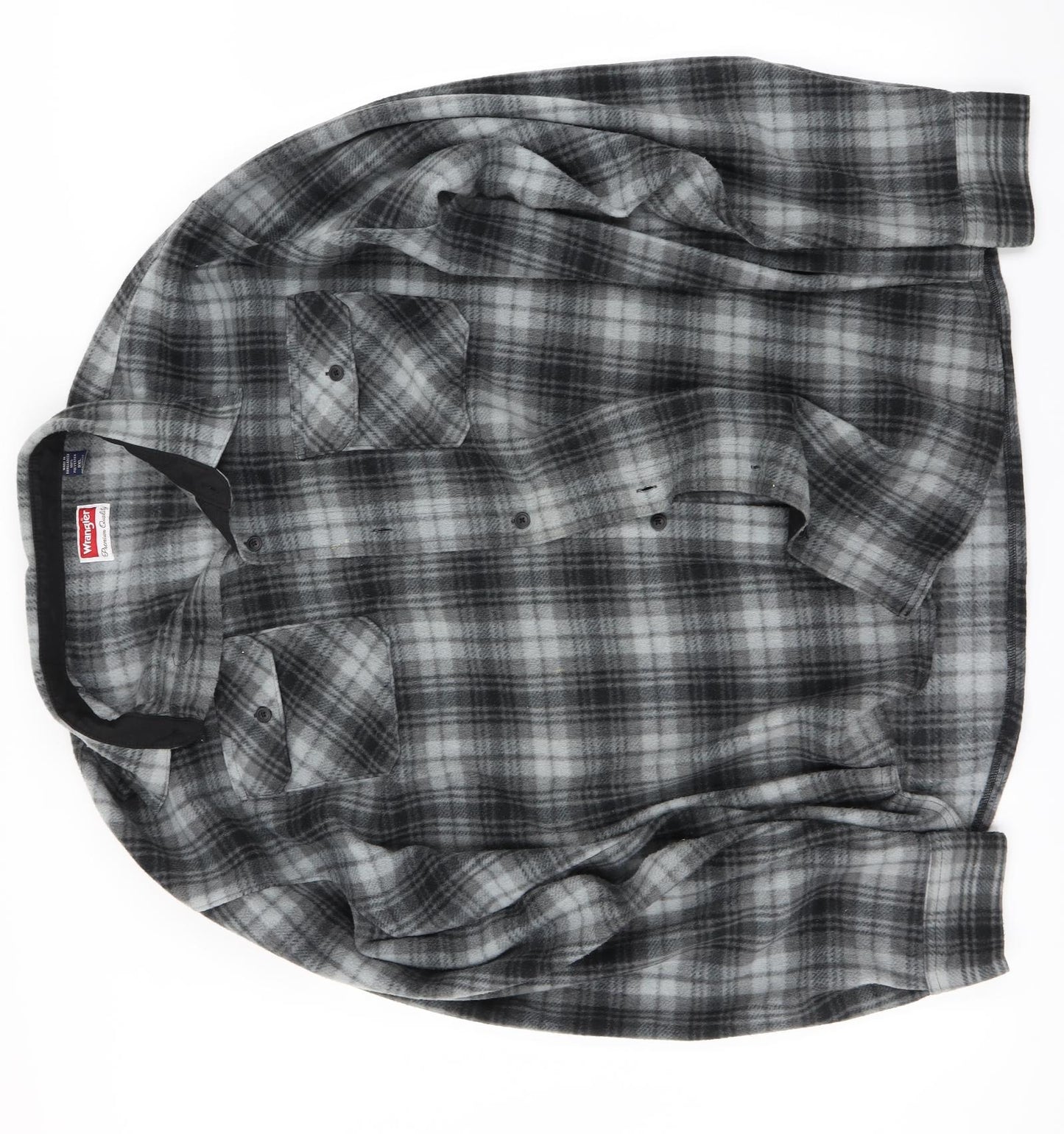 Wrangler Mens Grey Check   Button-Up Size 3XL