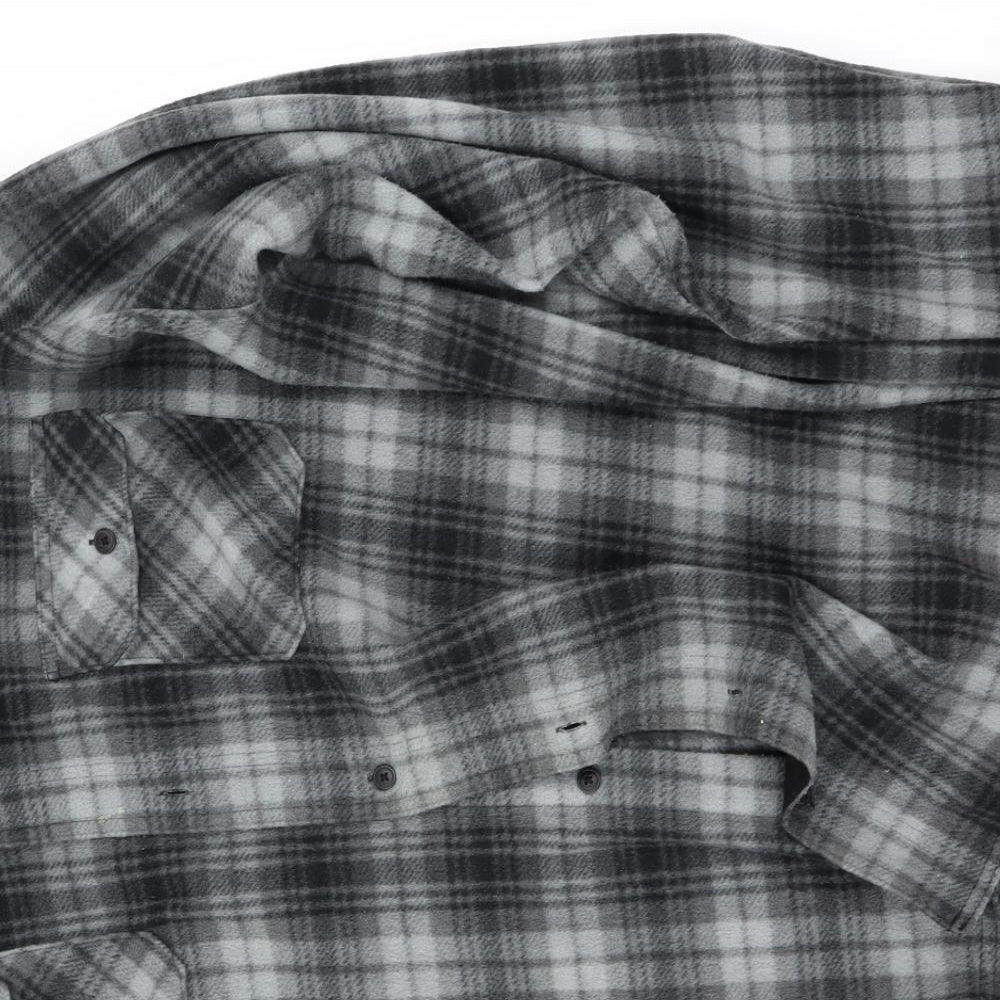 Wrangler Mens Grey Check   Button-Up Size 3XL