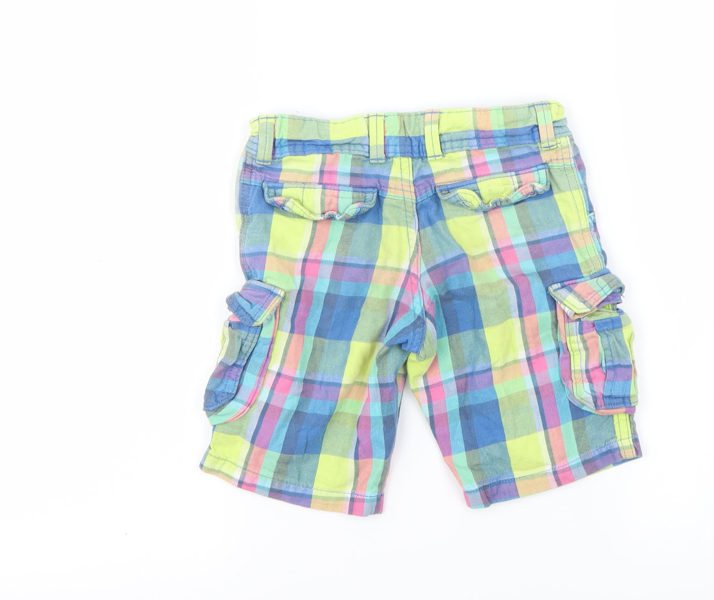 Preworn Boys Green Check  Chino Shorts Size 4-5 Years