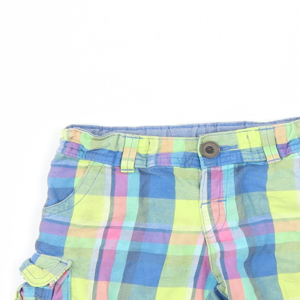 Preworn Boys Green Check  Chino Shorts Size 4-5 Years