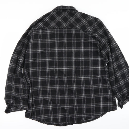Abollria  Mens Black Check   Button-Up Size XL