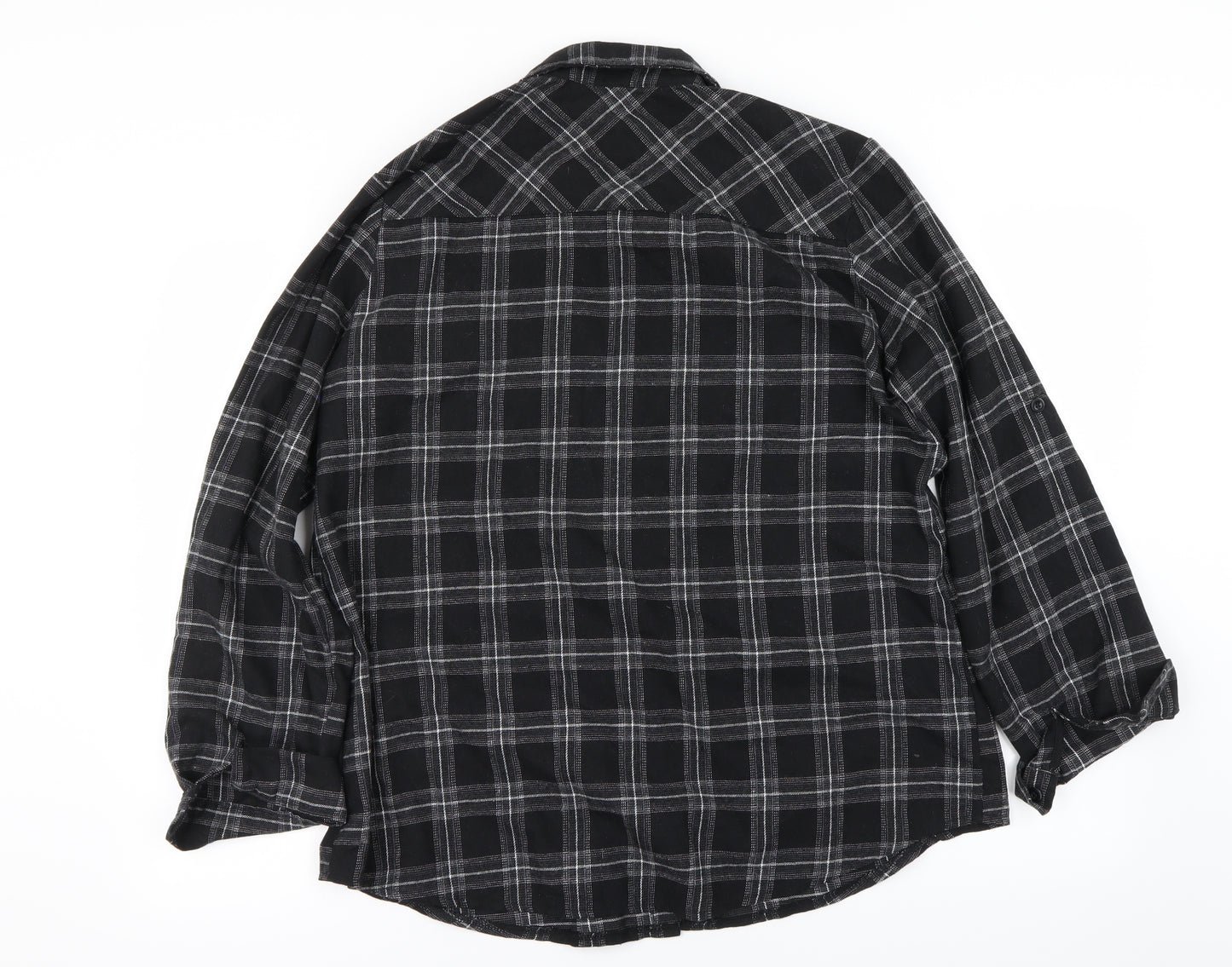 Abollria  Mens Black Check   Button-Up Size XL