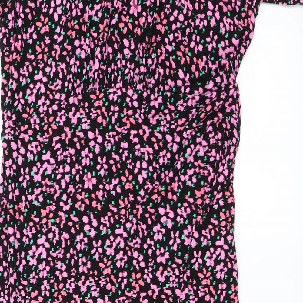 Dorothy Perkins Womens Black Floral  A-Line  Size 12