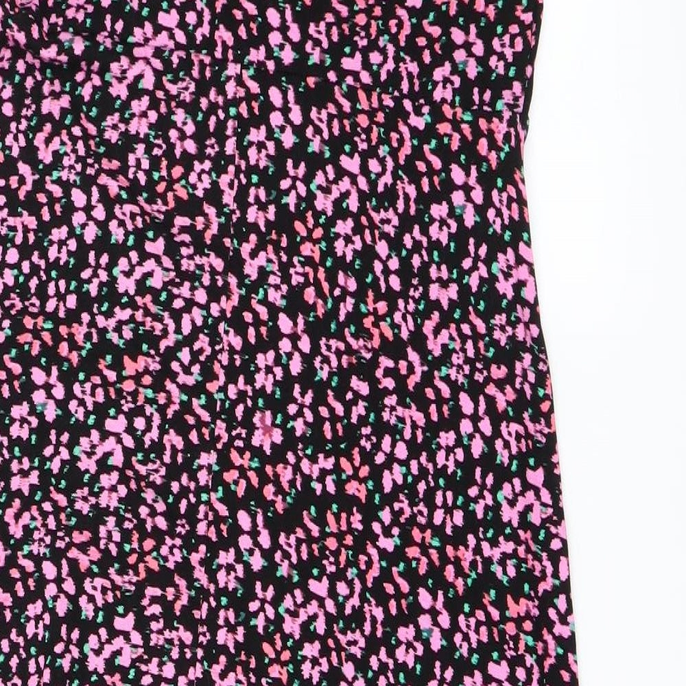 Dorothy Perkins Womens Black Floral  A-Line  Size 12