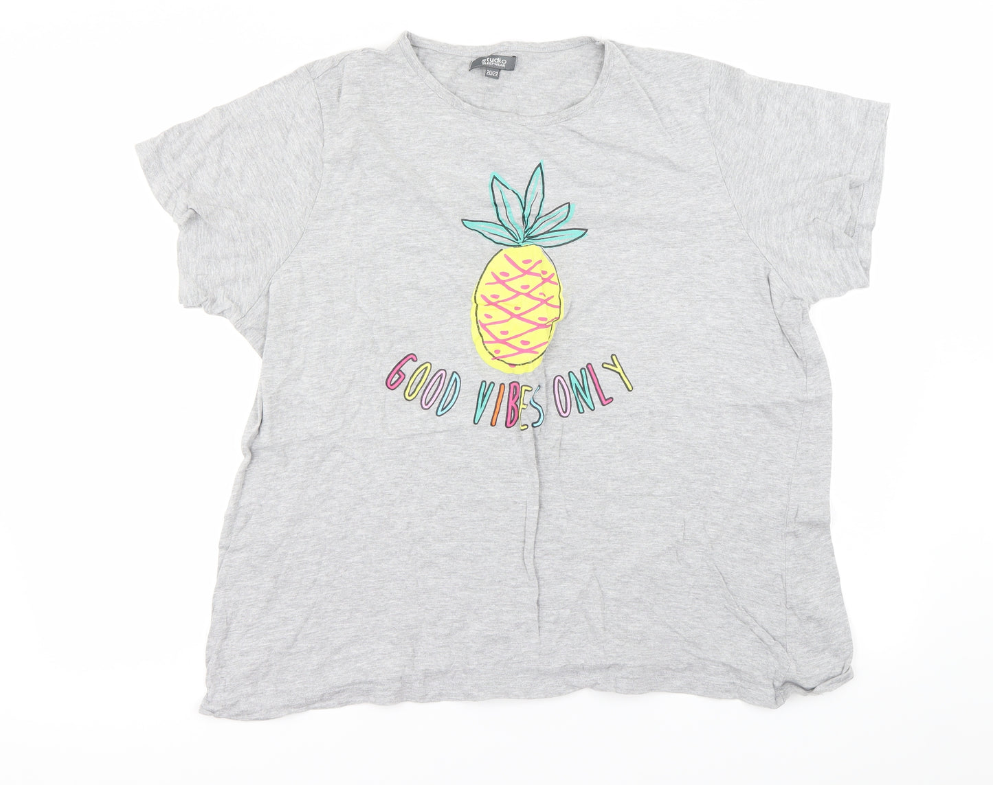 studio  Womens Grey   Basic T-Shirt Size 20
