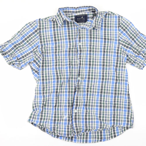 Stone bay  Mens Blue Check   Button-Up Size L