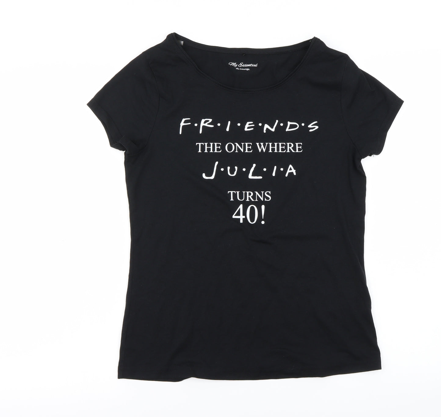 George Womens Black   Basic T-Shirt Size 12