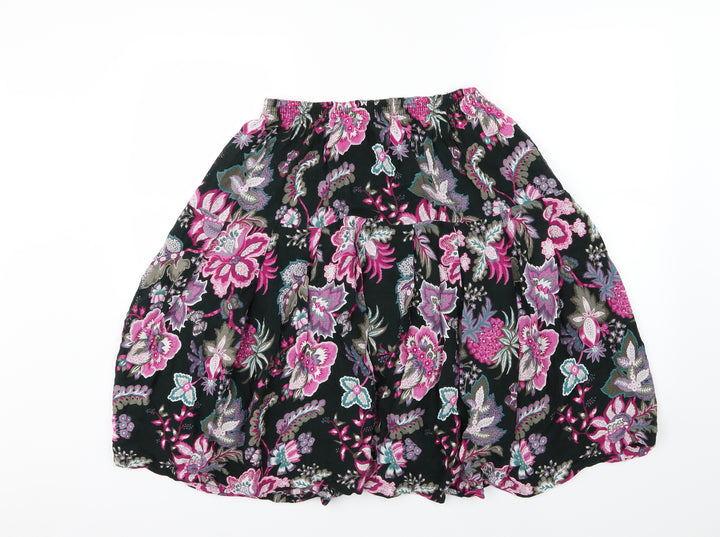 Preworn Womens Multicoloured Floral Jersey A-Line Skirt Size 32 in