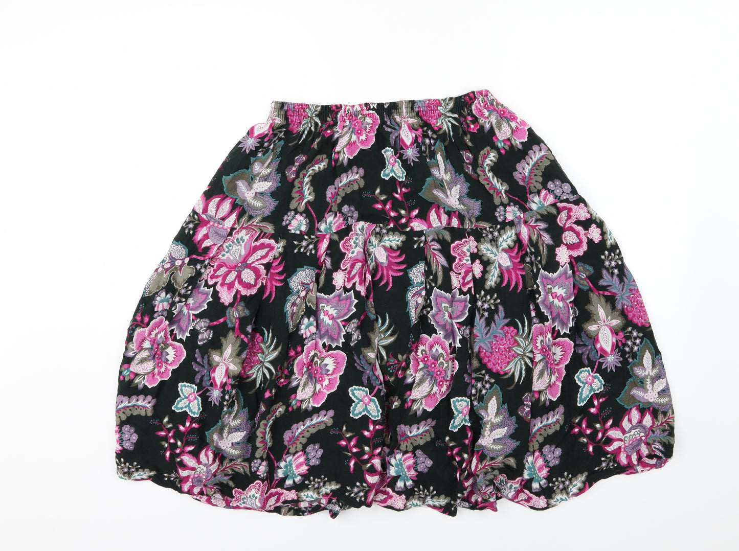 Preworn Womens Multicoloured Floral Jersey A-Line Skirt Size 32 in