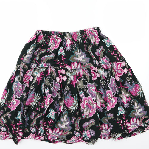 Preworn Womens Multicoloured Floral Jersey A-Line Skirt Size 32 in