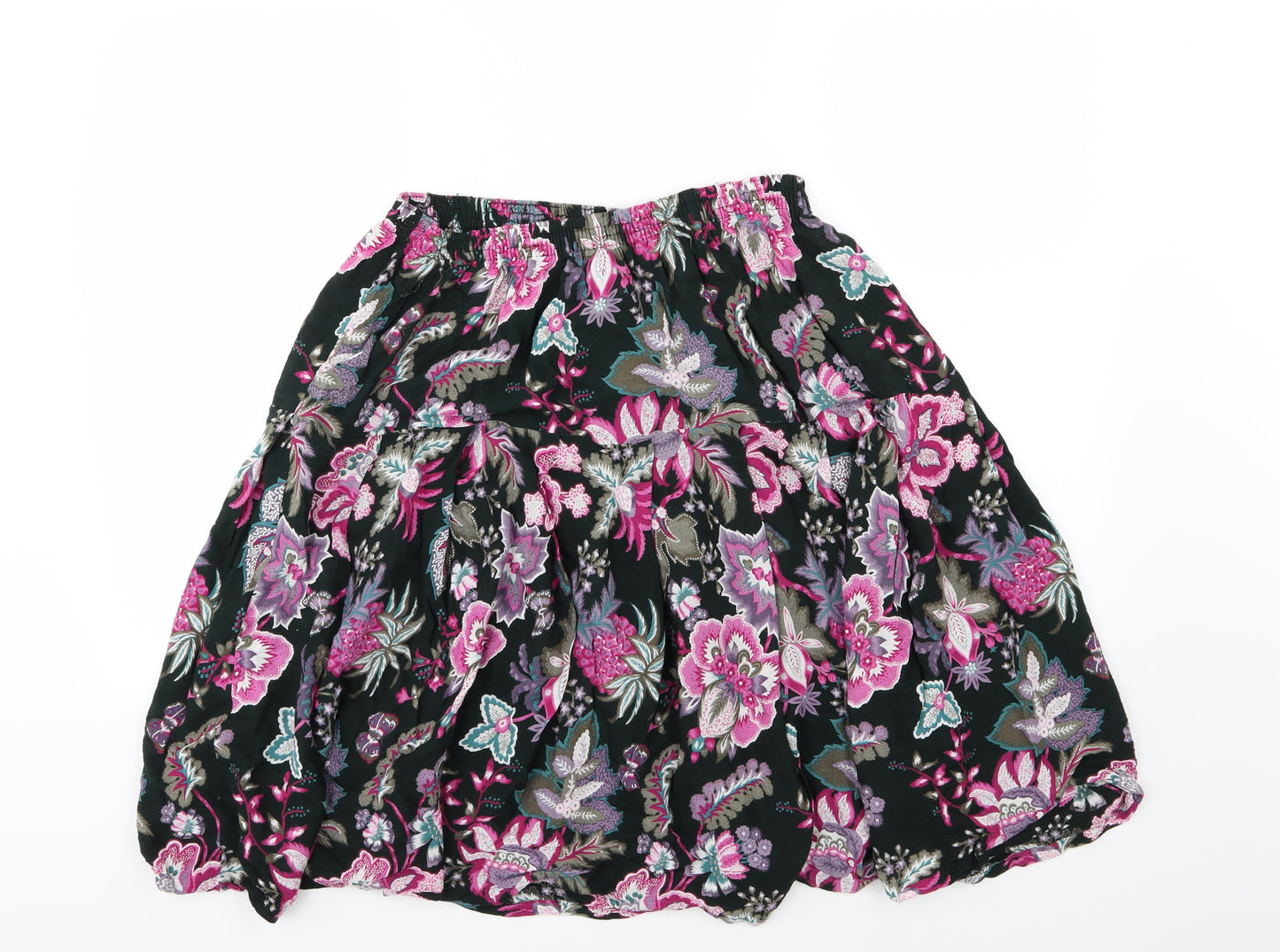 Preworn Womens Multicoloured Floral Jersey A-Line Skirt Size 32 in